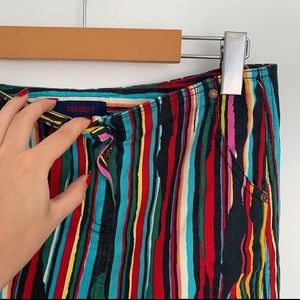 Kenzo❣️paris rainbow striped jeans skirt